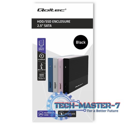 Obudowa | Kieszeń na dysk SSD HDD 2.5 cala | SATA | USB 3.0 | Super speed 5Gb/s | 2TB | Czarna Obudowa | Kieszeń na dysk SSD HDD 2.5 cala | SATA | USB 3.0 | Super speed 5Gb/s | 2TB | Czarna