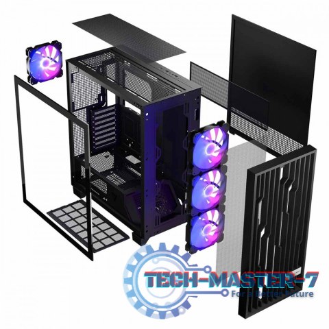 Obudowa komputerowa Volcano Perun Apex ARGB Midi czarna Obudowa komputerowa Volcano Perun Apex ARGB Midi czarna